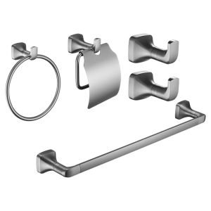 KIT DE ACCESORIOS DE BAÑO COLLETION GRIS