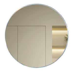 ESPEJO REDONDO MARCO PLATEADO DE 80 CM  80X80