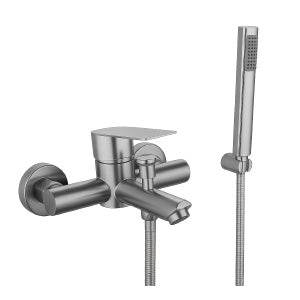 MONOMANDO DUCHA SOBREPONER GUN METAL.  ACERO INOXIDABLE
