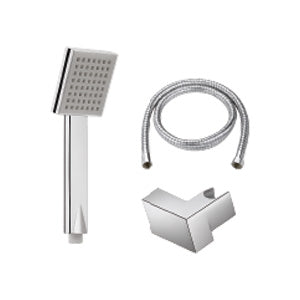 DUCHA CUADRADA CON MANGUERA Y SOPORTE 1.50mt/5ft