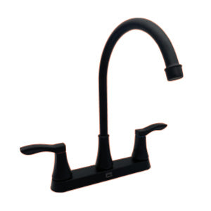 MEZCLADORA FREGADERO 8" CUELLO CISNE  *NEGRO MATE