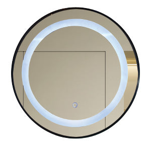 ESPEJO REDONDO BORDE NEGRO 60CM