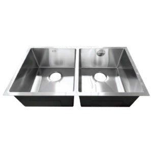 FREGADERO DOBLE 81x48x24 / 32"x19"x9,5"  ACERO 304 /SATINADO