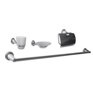 ACCESORIO PARA BAÑO 4 PIEZAS CROMADO METALICO