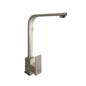 MONOMANDO DE FREGADERO SATINADO  CUELLO PLOMO 33X22