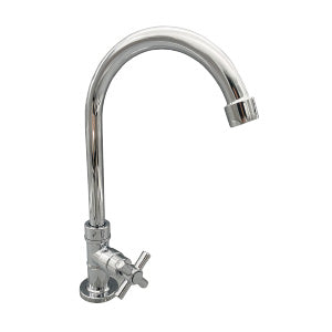 MEZCLADORA  FREGADERO/BAR SENCILLA CUELLO DE CISNE CRUZ CIERRE 1/4