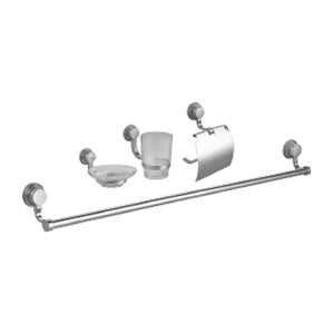 ACCESORIO PARA BAÑO 4 PIEZAS CROMADO METALICO