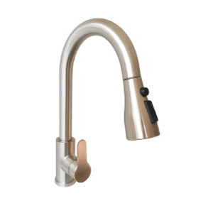 MONOMANDO DE FREGADERO PICO EXTENSIBLE SATINADO  39X27