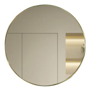 ESPEJO REDONDO MARCO DORADO DE 80 CM  80X80
