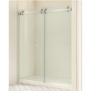 MAMPARA CORREDIZA 2 HOJAS TRANSPARENTE KIT CROMADO  (ALTURA 1.90M) 10MM