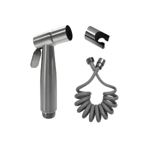 DUCHA BIDET SATINADA CON MANGUERA PLASTICA