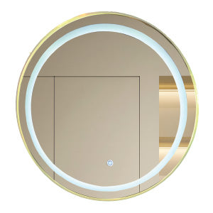 ESPEJO LED REDONDO DE 60 CM DORADO  60X60