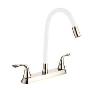 MEZCLADORA FREG. 8" CUELLO FLEX/*BLANCO  *A/INOX