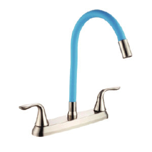 MEZCLADORA FREG. 8" CUELLO FLEX/*AZUL  *A/INOX