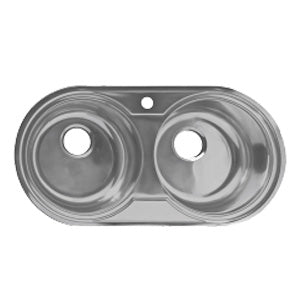 FREGADERO REDONDO DOBLE PONCHERA 35"x19"x6"