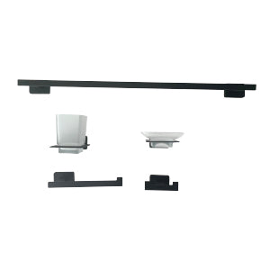 ACCESORIOS DE BAÑO 5 PZAS NEGRO MATE