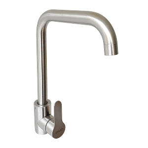 MONOMANDO DE FREGADERO SATINADO CUELLO TUBULAR CUADRADO  31X22