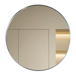 ESPEJO REDONDO 60CM MARCO PLATEADO  60X60