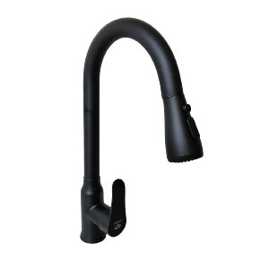 MONOMANDO DE FREGADERO PICO EXTENSIBLE NEGRO MATE  41X25