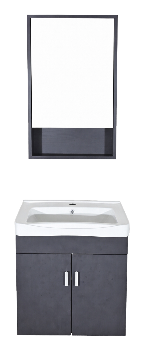 SET-3: MUEBLE *MELAMINA* PARA BAÑO 50X35X50 COLOR NEGRO CON BOTIQUIN 40X65X11.5