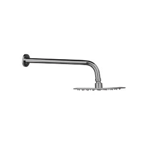 JUEGO DE REGADERA Y BRAZO GUN METAL. ACERO INOXIDABLE