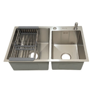 FREGADERO 82X45CM DOBLE SATINADO
