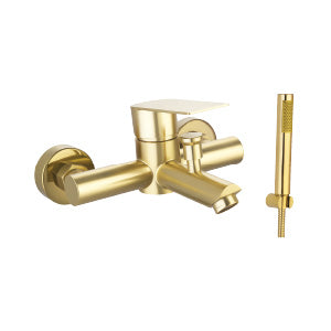 MONOMANDO DUCHA SOBREPONER DORADO MATE.  ACERO INOXIDABLE