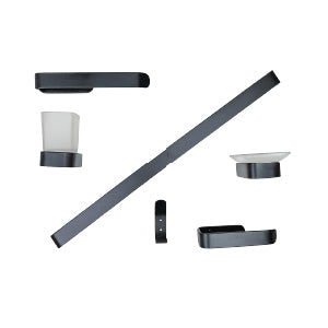 ACCESORIOS DE BAÑO 5 PIEZAS NEGRO MATE