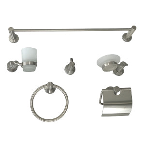ACCESORIO DE BAÑO 6PZAS DE ACERO INOXIDABLE SATINADO