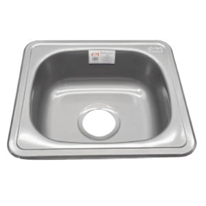 FREGADERO SENCILLO 15" x 15" 2 HUECOS *CROMO ESPACIAL