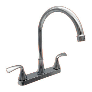 MEZCLADORA FREGADERO 8" CUELLO CISNE WORLD CIERRE 1/4 METALICA