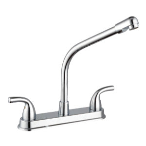 MEZCLADORA FREGADERO PICO 90° 8". CIERRE 1/4 PALANCA