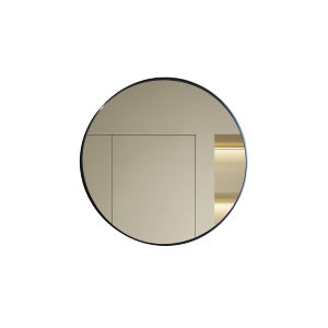 ESPEJO REDONDO 60CM MARCO NEGRO  60X60