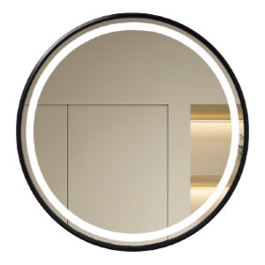 ESPEJO REDONDO LUZ LED 60CM MARCO NEGRO