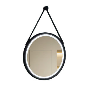 ESPEJO LED DE 60 X 60 BORDE NEGRO CON CORREA