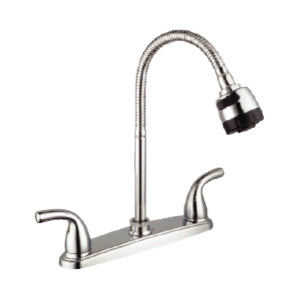 MEZCLADORA FREGADERO PICO 8" FLEXIBLE. CIERRE 1/4 PALANCA