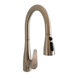 MONOMANDO FREGADERO NEGRO CUELLO ALTO PICO EXTENCIBLE 43X26